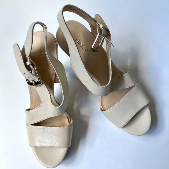 Nine West High Heel Sandal Leather Open Toe Heel size 7M - Picture 5 of 6